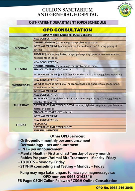 Annc - OPD Sched p2