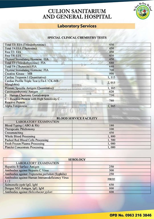 Lab Services - Price List p2